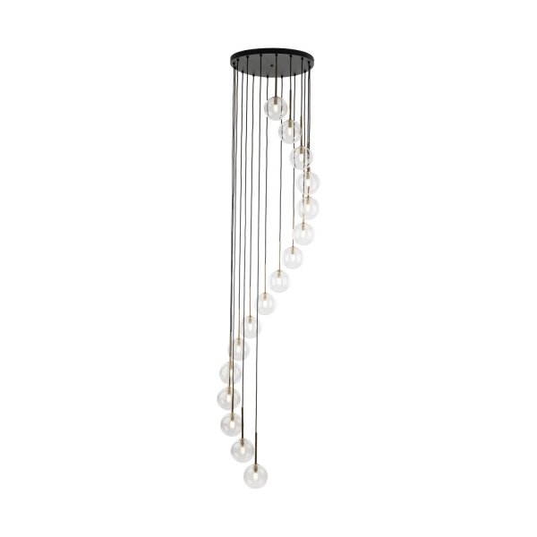 Pendelleuchte Glas zeitlos B:50 cm Schwarz G9 Bernstein