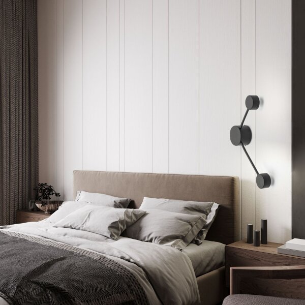 Wandleuchte Schwarz B:52 cm GX53 modern Stahl 2-flammig