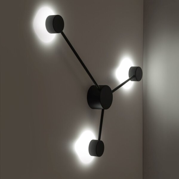 Wandleuchte Schwarz GX53 B:82 cm skandinavisch Stahl