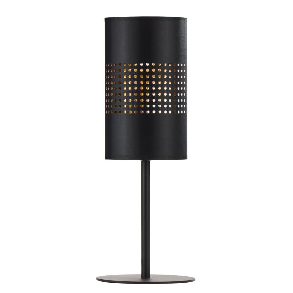 Tischlampe stilvoll Schwarz 43 cm E27 Stahl Gold modern
