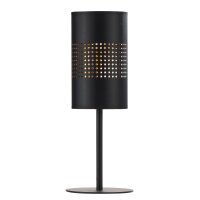 Tischlampe stilvoll Schwarz 43 cm E27 Stahl Gold modern
