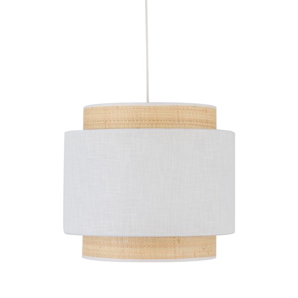 Pendelleuchte elegant Stoff Weiß B:38 cm E27 blendarm
