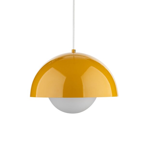 Pendelleuchte modern Glas Weiß B:27 cm E27 gemütlich