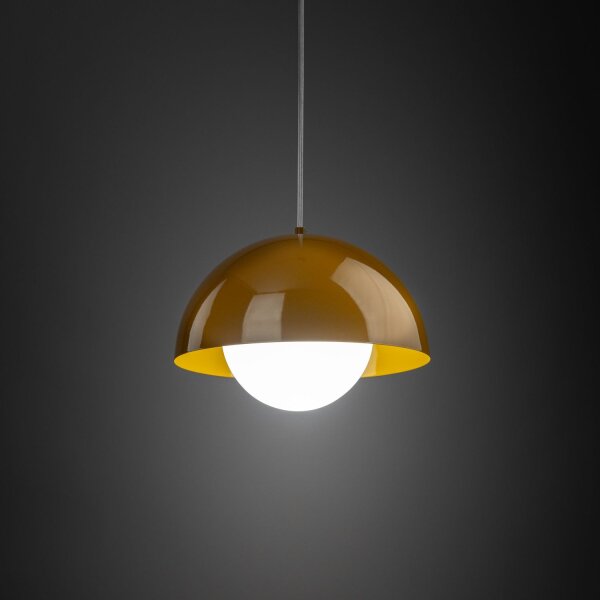 Pendelleuchte modern Glas Weiß B:27 cm E27 gemütlich