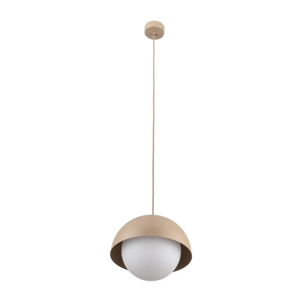 Pendelleuchte Beige skandinavisch B:27 cm Glas E27