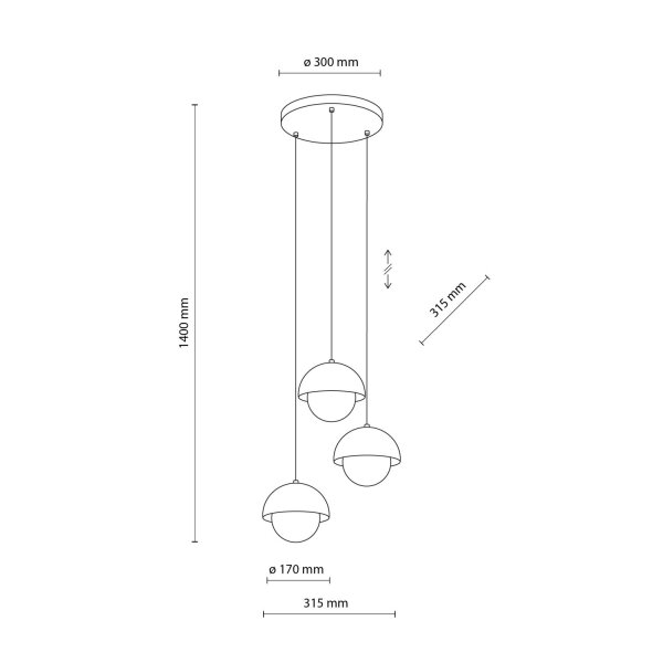Pendelleuchte Glas zeitlos B:31,5 cm Weiß G9 Stahl