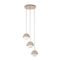 Pendelleuchte Beige Stahl Glas B:31,5 cm G9 3-flammig