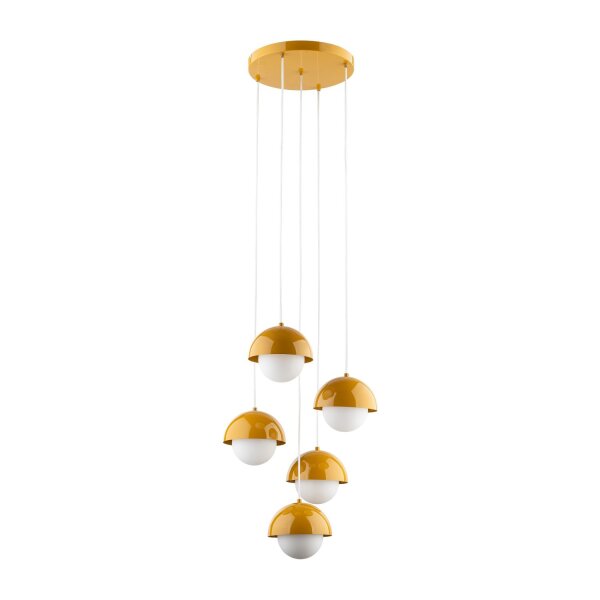 Pendelleuchte Glas Weiß G9 B:32 cm skandinavisch Stahl