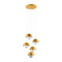 Pendelleuchte Glas Weiß G9 B:32 cm skandinavisch Stahl