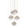 Pendellampe Glas Weiß B:32 cm Beige G9 Stahl 5-flammig