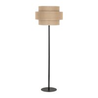 Stehleuchte Schwarz gemütlich 15,5 cm E27 Stahl Jute