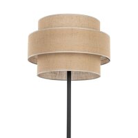 Stehleuchte Schwarz gemütlich 15,5 cm E27 Stahl Jute