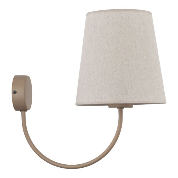Wandleuchte Metall modern B:20 cm Beige E27 Stoff