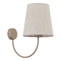 Wandleuchte Metall modern B:20 cm Beige E27 Stoff