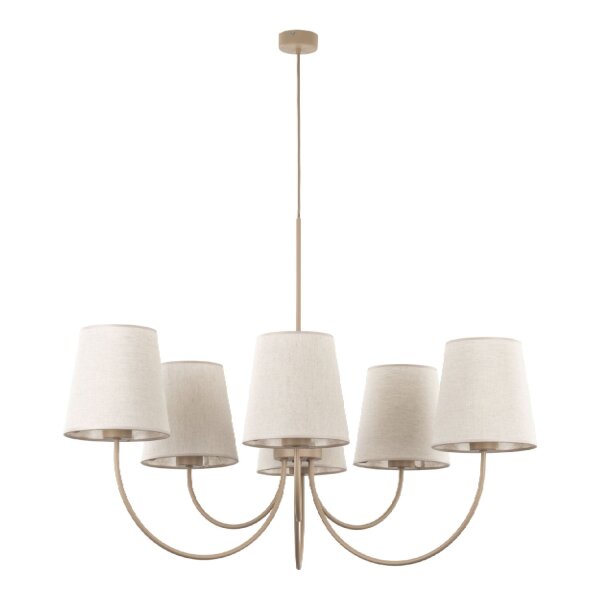 Leuchte Beige zeitlos B:85 cm Metall E27 Kronleuchter