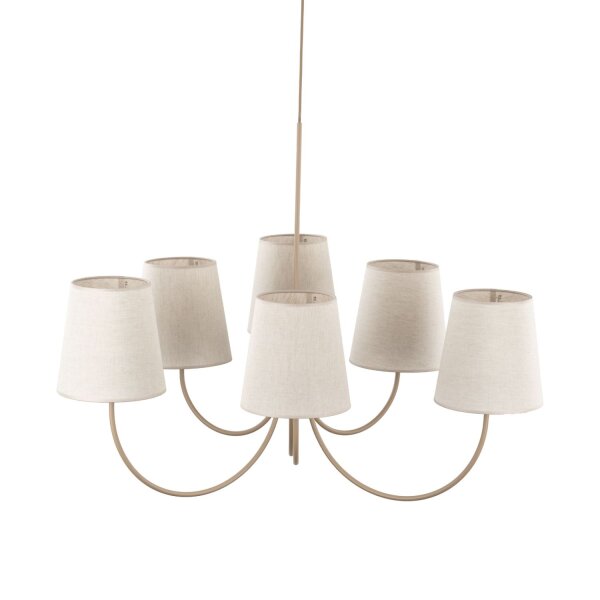 Leuchte Beige zeitlos B:85 cm Metall E27 Kronleuchter