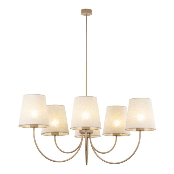 Leuchte Beige zeitlos B:85 cm Metall E27 Kronleuchter