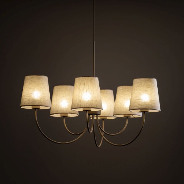 Leuchte Beige zeitlos B:85 cm Metall E27 Kronleuchter