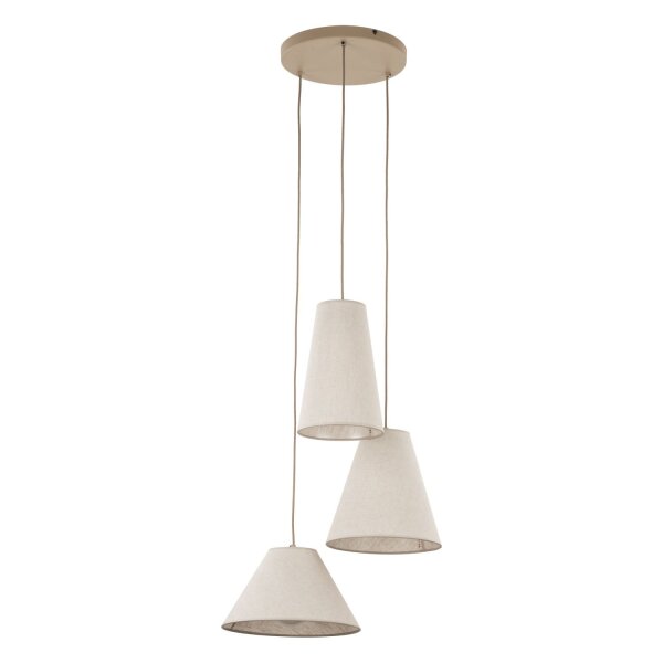 Pendelleuchte Beige B:47,5 cm Metall E27 3-flmg modern