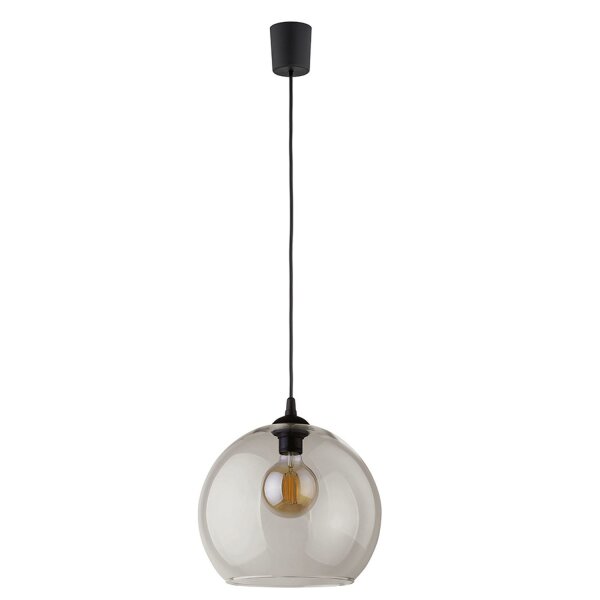 Pendelleuchte Schwarz elegant B:30 cm Glas E27 Stahl