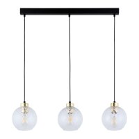 Pendellampe Glas modern 82 cm Transparent E27 Schwarz