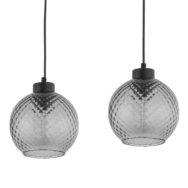 Pendelleuchte Glas Schwarz E27 82 cm stilvoll Stahl