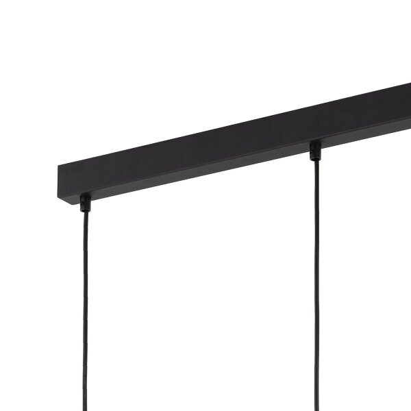 Pendelleuchte Glas Schwarz E27 82 cm stilvoll Stahl