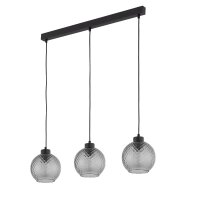 Pendelleuchte Glas Schwarz E27 82 cm stilvoll Stahl