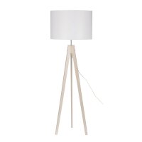 Stehleuchte Natur Holz 140 cm E27 skandinavisch Stoff