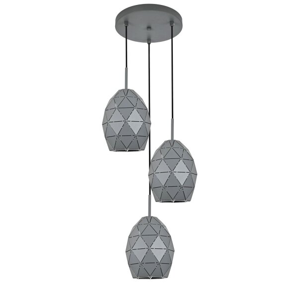 Pendelleuchte Metall Grau E27 B:30 cm skandinavisch