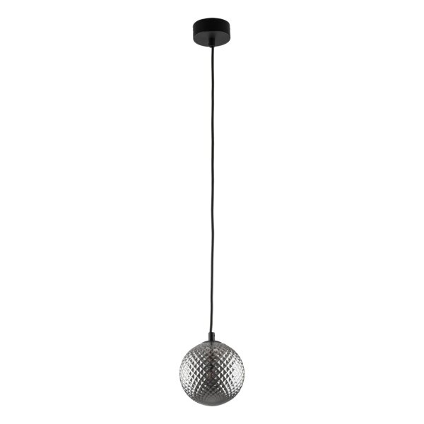 Pendelleuchte Schwarz Graphit Glas B:15 cm G9 blendarm