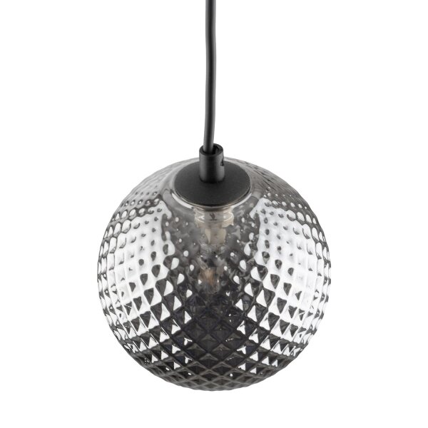 Pendelleuchte Schwarz Graphit Glas B:15 cm G9 blendarm