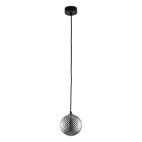 Pendelleuchte Schwarz Graphit Glas B:15 cm G9 blendarm