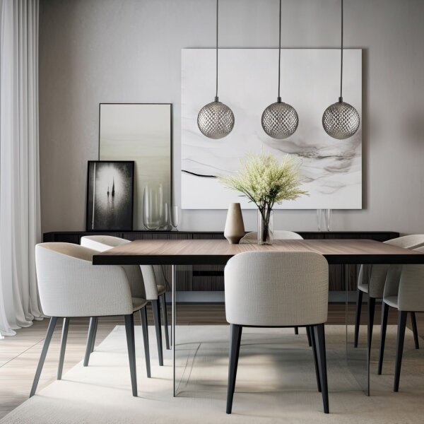 Pendelleuchte zeitlos Glas Schwarz 71 cm G9 Stahl