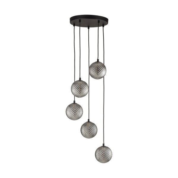 Pendelleuchte Glas Graphit B:37 cm Schwarz G9 Stahl