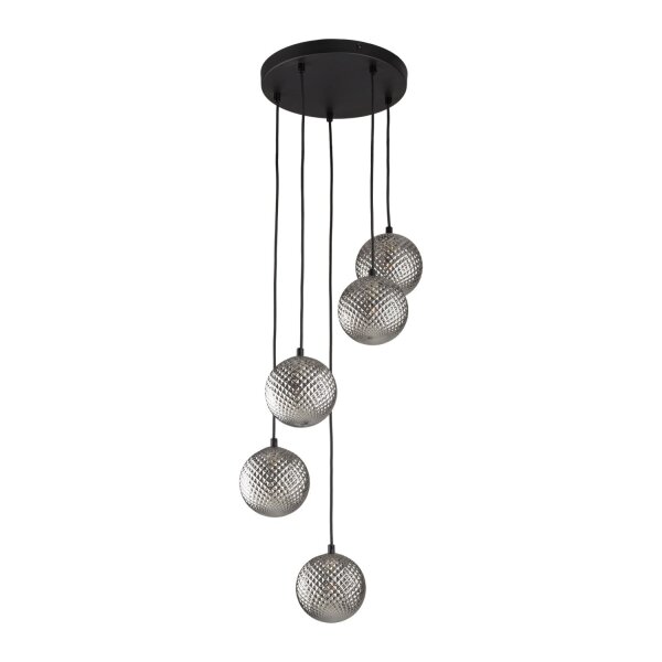Pendelleuchte Glas Graphit B:37 cm Schwarz G9 Stahl