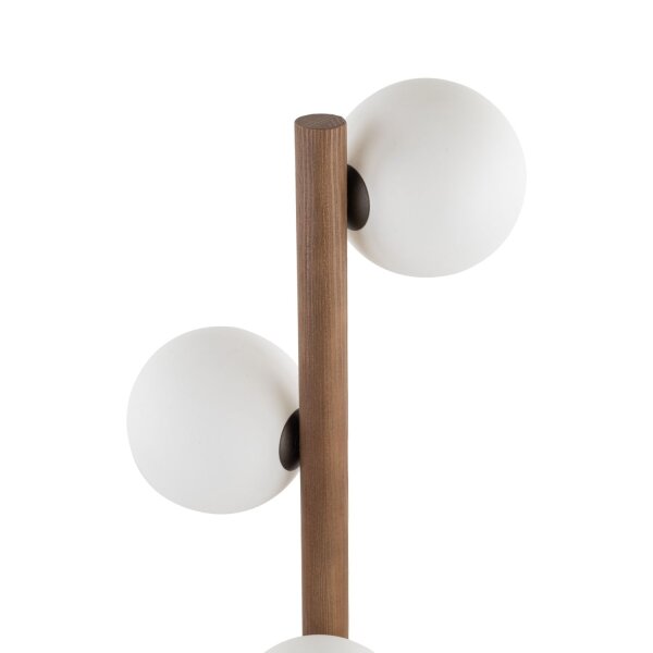 Stehleuchte Weiß stilvoll 150 cm Holz G9 Tripod Glas