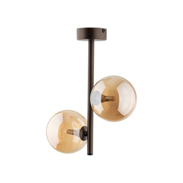 Deckenleuchte Glas modern B:27 cm Braun G9 Stahl