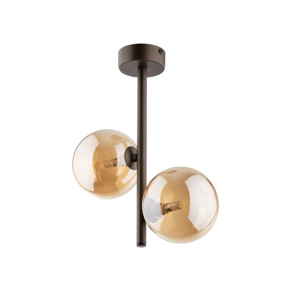 Deckenleuchte Glas modern B:27 cm Braun G9 Stahl