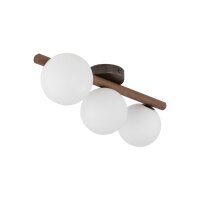 Deckenleuchte Holz Weiß G9 47 cm skandinavisch Glas