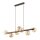Hängelampe modern Holz Braun 90 cm G9 Glas Bernstein