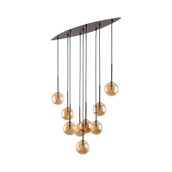 Pendelleuchte Braun zeitlos 90 cm Glas G9 Stahl modern