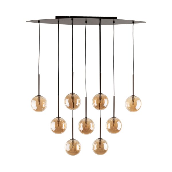 Pendelleuchte Braun zeitlos 90 cm Glas G9 Stahl modern