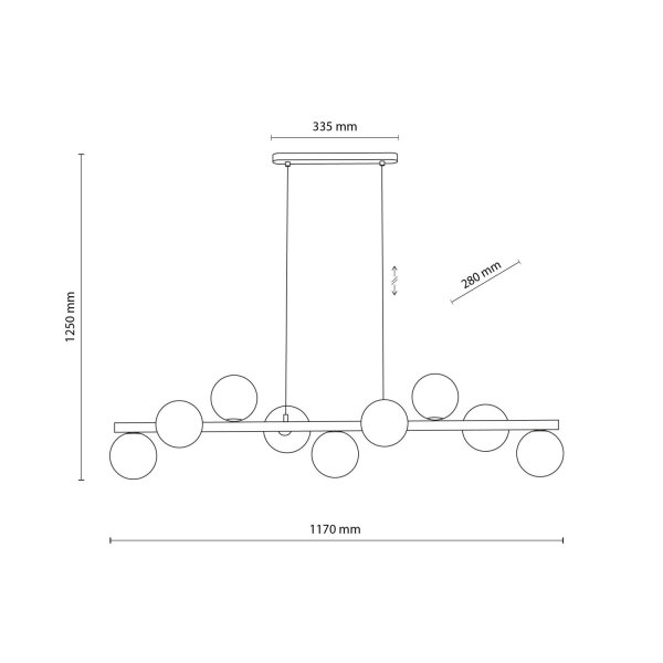 Pendelleuchte Holz zeitlos 117 cm Braun G9 Glas modern