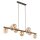 Pendelleuchte Holz zeitlos 117 cm Braun G9 Glas modern