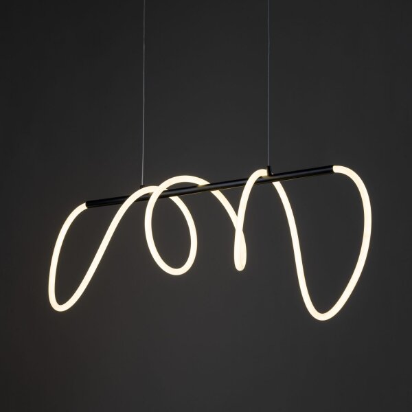 LED Pendelleuchte Schwarz skandinavisch 100 cm Metall