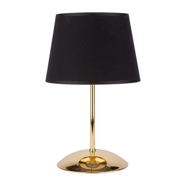 Tischleuchte stilvoll Stoff Schwarz 33 cm E27 Gold