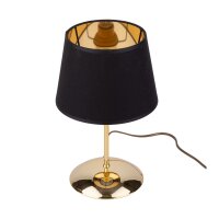 Tischleuchte stilvoll Stoff Schwarz 33 cm E27 Gold