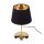 Tischleuchte stilvoll Stoff Schwarz 33 cm E27 Gold