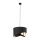 Hängelampe Schwarz Gold Ø 38 cm rund Stoff Metall E27 Modern